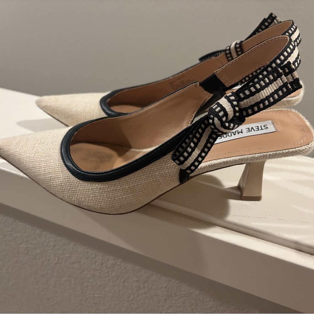 Steve Madden Elegant Black and Cream Heels